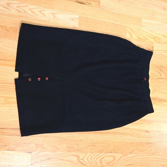 Vintage Michelle Stuart women's Black wool pencil skirt - Picture 6 of 9